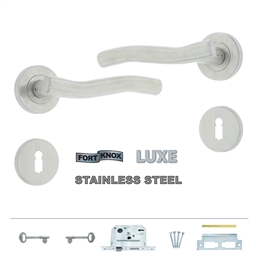 M9D40 - 2 Lever Lockset Cobia ST/ST Rose -M9D40_o_T